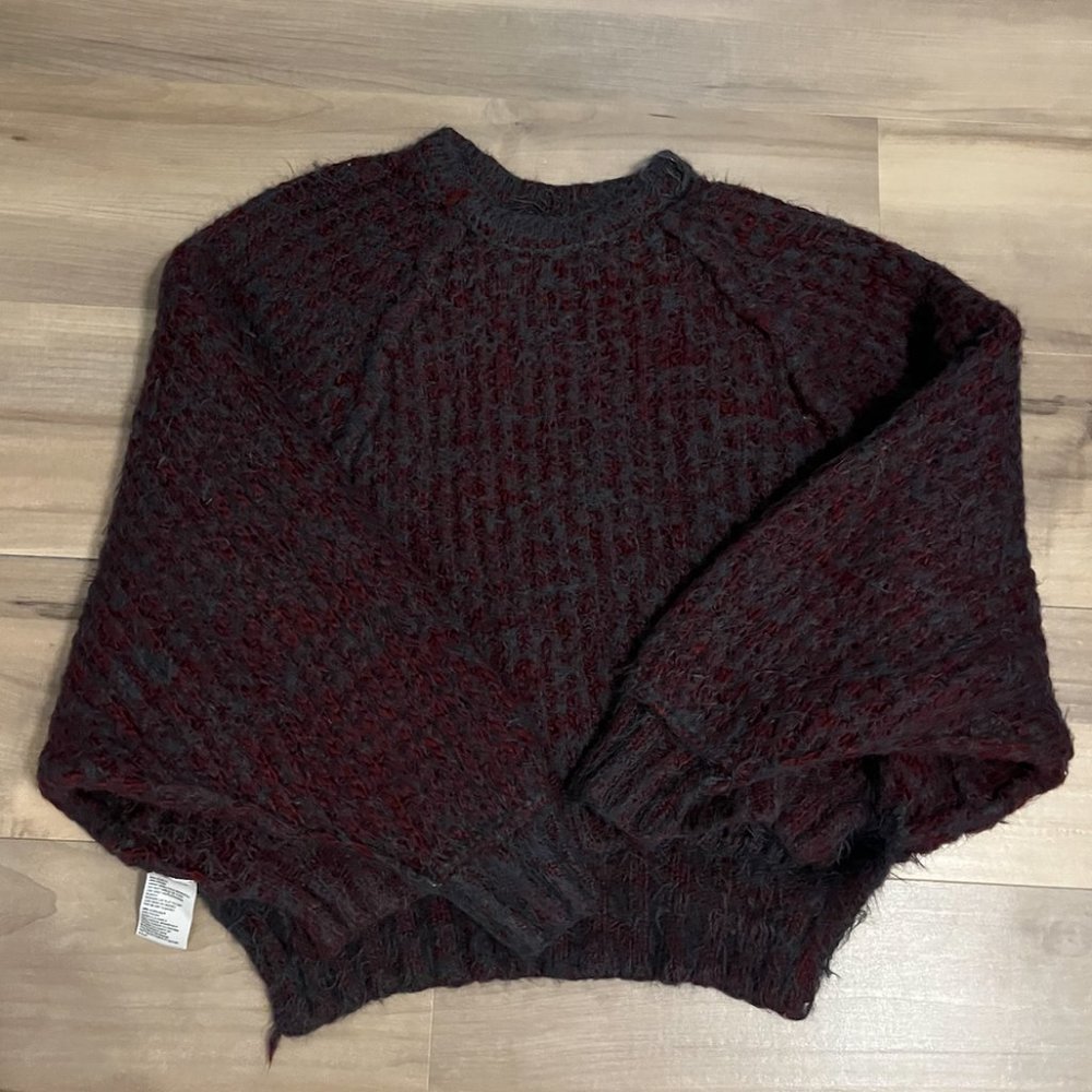 Burgundy and Navy Urban Outfitters Sweater